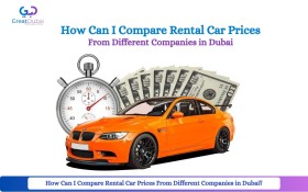 How can I compare rental car prices from different companies in Dubai?