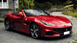 Ferrari Portofino 2020 Hire in Dubai: Matte Gray Sports Car, 4-Seater, High-End Craftsmanship, Massaging Seats, Dual-Zone Climate Control