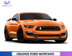 Orange FORD MUSTANG 2019 Rent in Sharjah With Great Dubai
