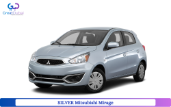 Silver Mitsubishi Mirage 2014 Rent in Dubai with Great Dubai