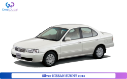 Silver NISSAN SUNNY 2014 Rent in Dubai with Great Dubai