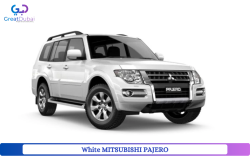 White MITSUBISHI PAJERO 2014 Rent in Dubai with Great Dubai