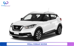 White NISSAN KICKS 2018 Rent in Dubai with Great Dubai