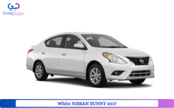 White NISSAN SUNNY 2017 Rent in Dubai with Great Dubai