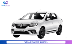 White RENAULT SYMBOL 2020 Rent in Dubai with Great Dubai