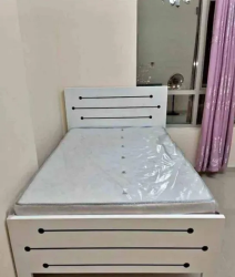 we are selling brand new MDF wood bed with mattress home delivery
