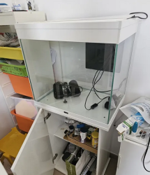 fish tank with filter and standing table and storage