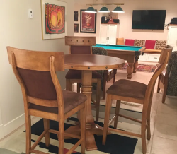 style table and three chairs