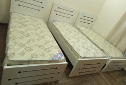 we have wood single size bed with mattress for sale