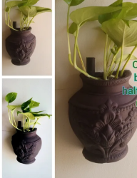 hanging half pot with plants