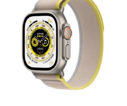 BRAND NEW TRA- Apple Watch Ultra GPS + Cellular, 49mm Titanium Case with Yellow/Beige Trail Loop-M/L
