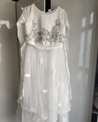 BRIDAL FROCK - white with pearl work