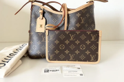 Authentic Louis Vuitton Carryall PM Monogram Bag & Pouch M46203 New