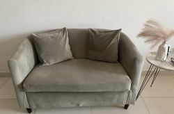 Velvet grey sofas
