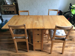 Dining folding table and 4 chairs IKEA