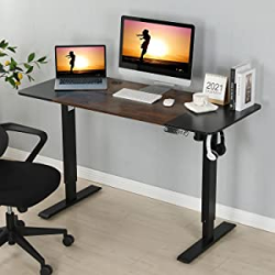 Height Adjustable Motorized Standing Or Sitting Desks For The Office Black/Oak