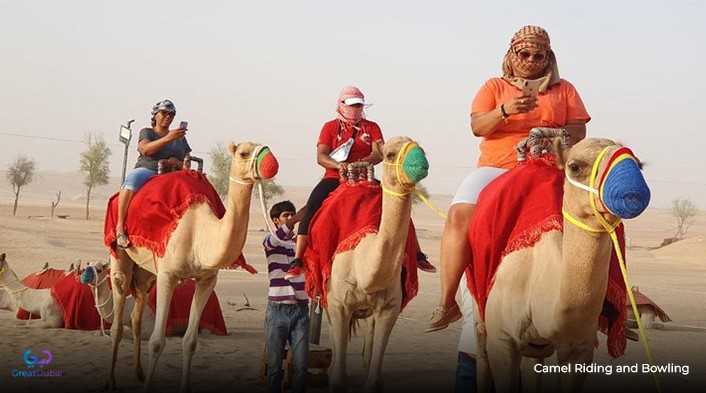 camel riding and bowling in Abu hail dubai