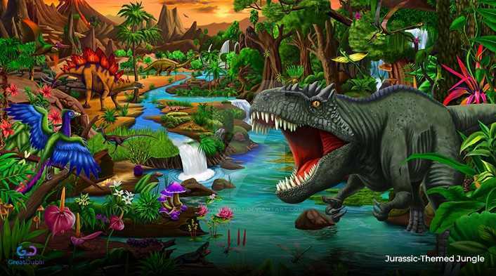 Jurassic-themed jungle