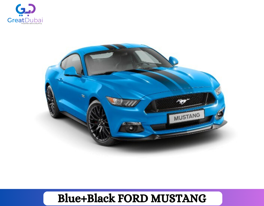 Rent the Blue+Black Ford Mustang 2020 in Dubai with Great Dubai-image