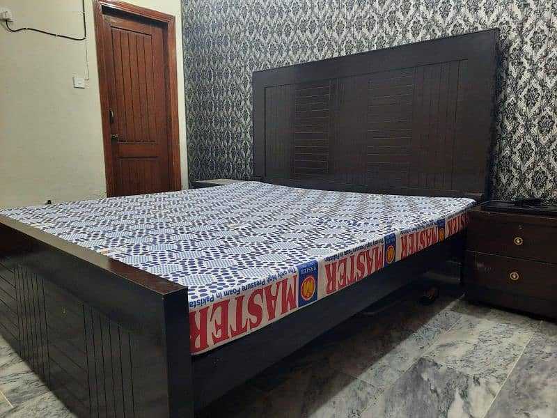 Wooden Bed+Mattress for sale