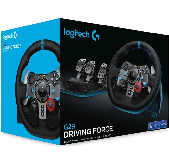 Logitech G29 Driving Force Racing Wheel and Floor Pedalsfor PS5, PS4, PC, Mac - Black - UAE Version-image