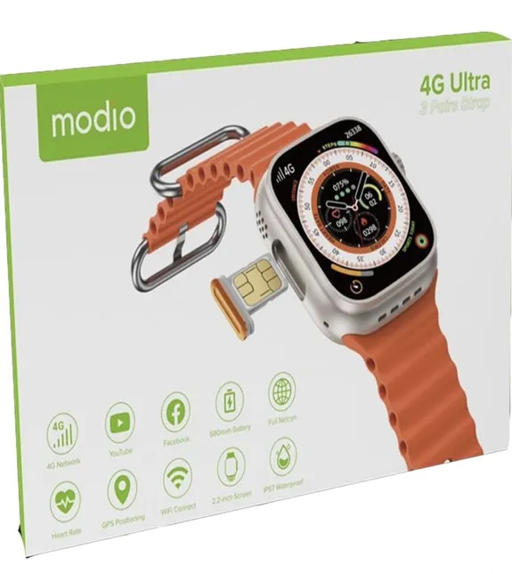 Modio 4G Ultra Max Smart Watch with 3 Strap-image