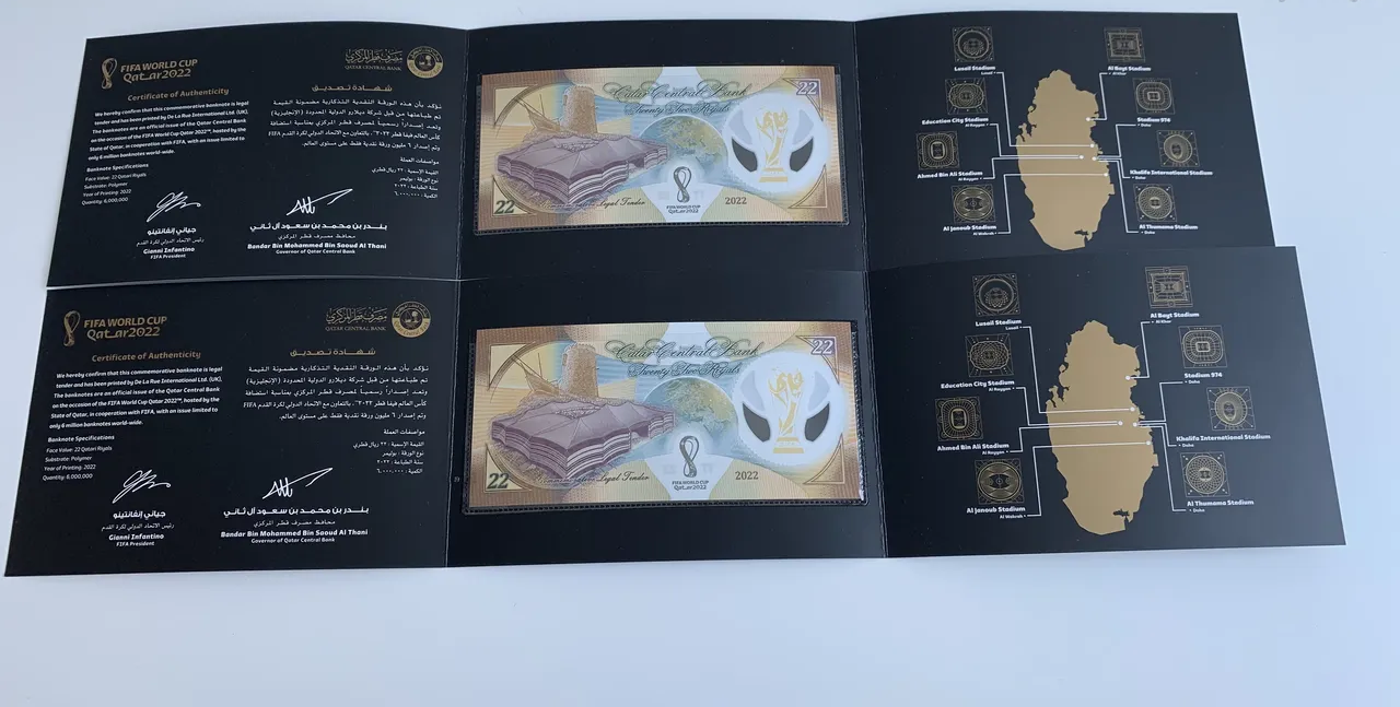 FIFA 2022 Qatar Limited Edition Commemorative Banknotes.-image