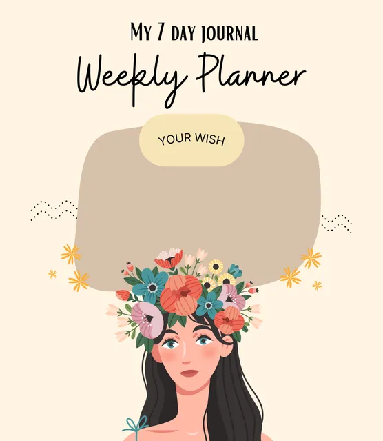 Pastel Illustrated My 7 Day Journal Weekly Planner HD PDF-image