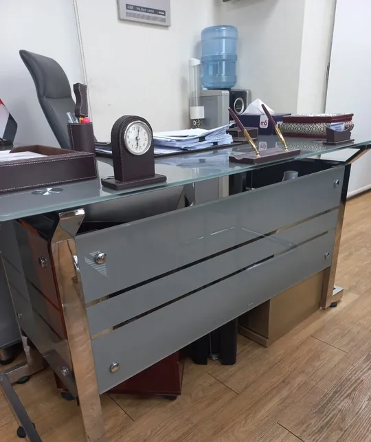 Office desk of Glassa and steel-image