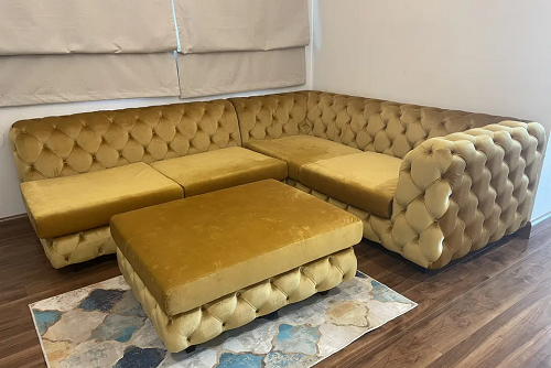 Golden-color couches