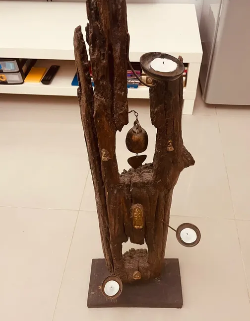 Antique Wooden Candle Stand with Candles for AED 299 Only-pic_2