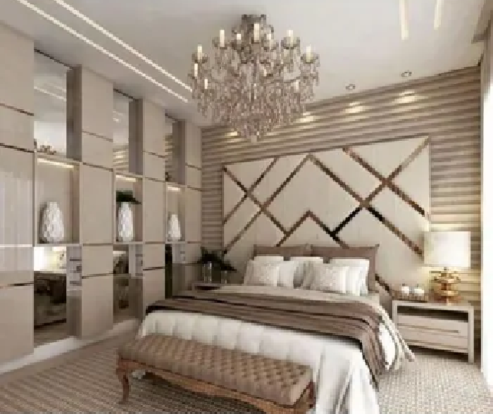 Bedroom wall with bed set-pic_1