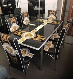 dining set 8 chairs solid wood-image
