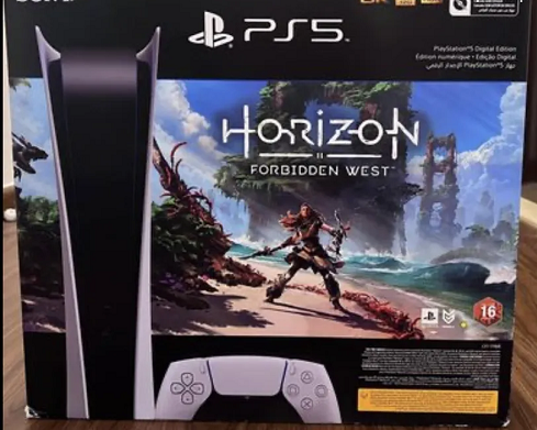 Ps5 Digital with Horizon Forbidden West edition as new. With one controller-image