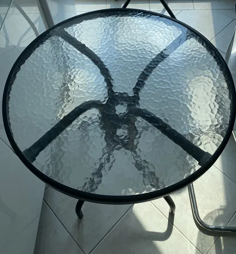 Outdoor or Indoor glass round tables (2 pieces)
