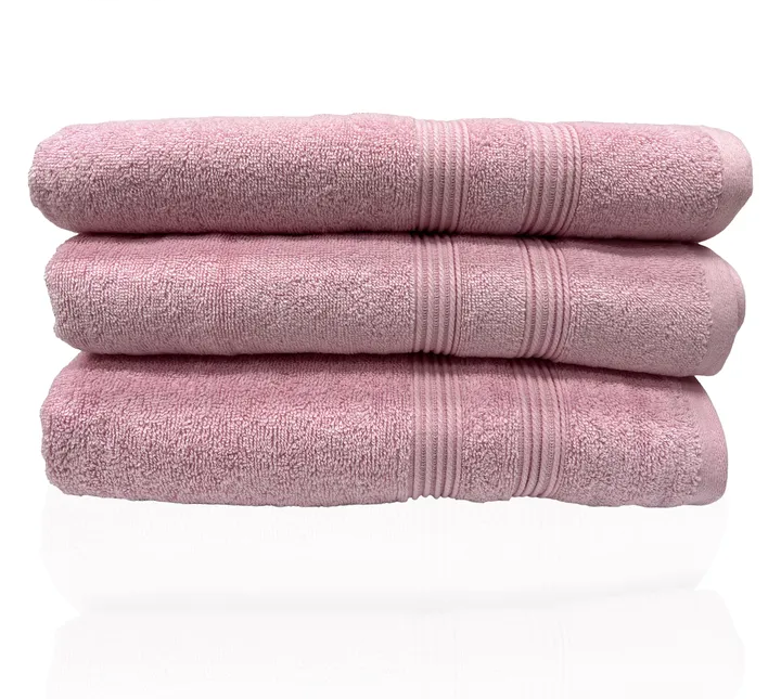 Indulge in Luxury: 100% Cotton Bath Towels, Pack of 3 - Thread Ribs Design, Multi-Color-pic_1