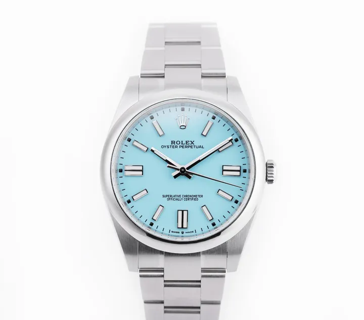 Rolex Oyster Perpetual 124300 Tiffany Turquoise Index Dial 41mm
