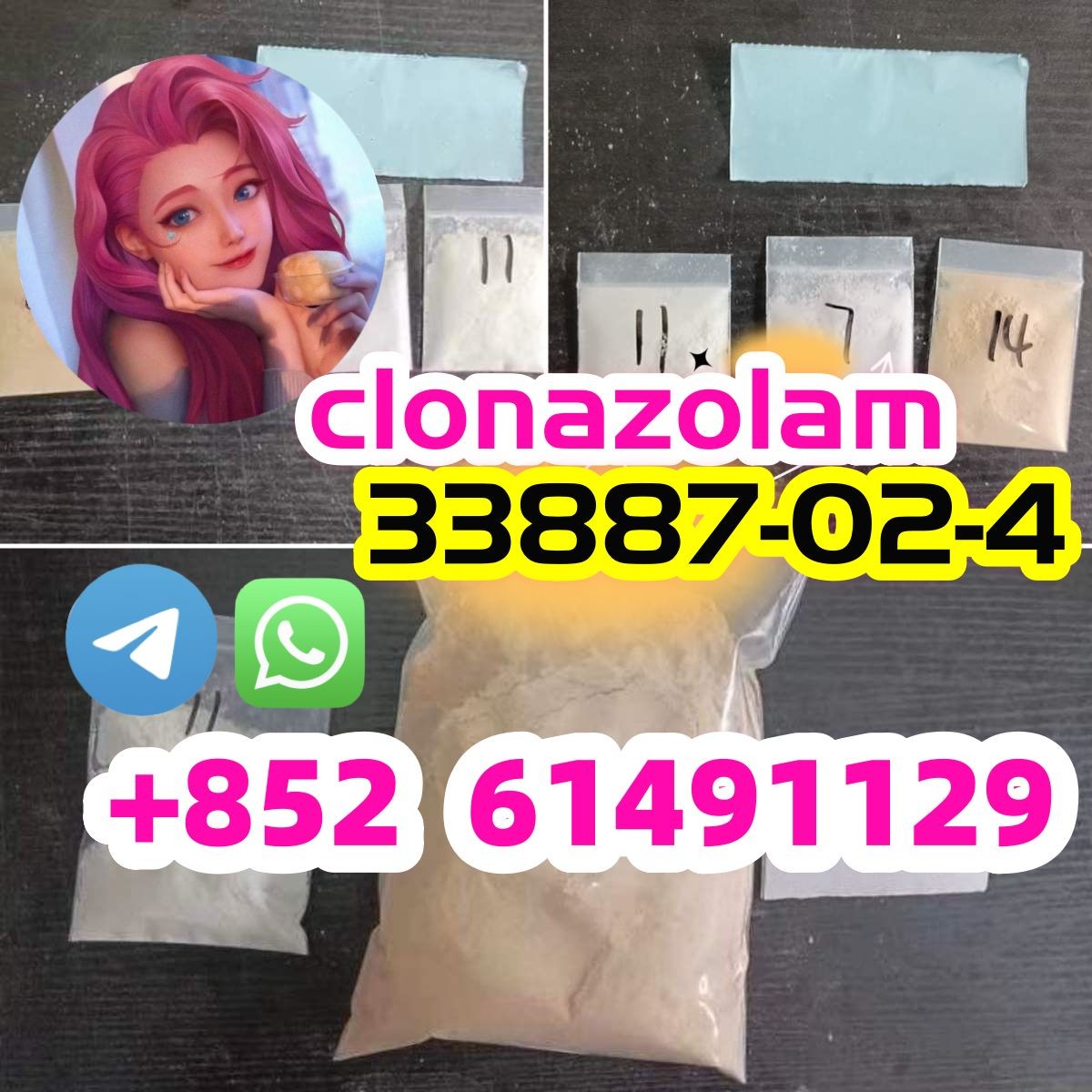 clonazolam 33887-02-4 WhatsApp/Telegram:+852 61491129-pic_1