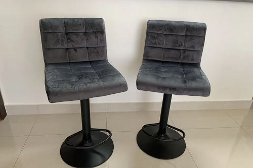 High chairs/bar chairs, velvet grey