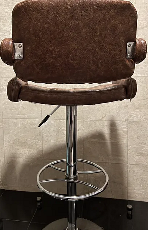 Stool chair brown leather-pic_1