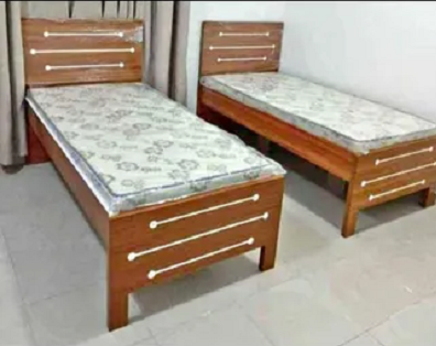 brand new single Wood Bed with mattress home delivery-pic_2