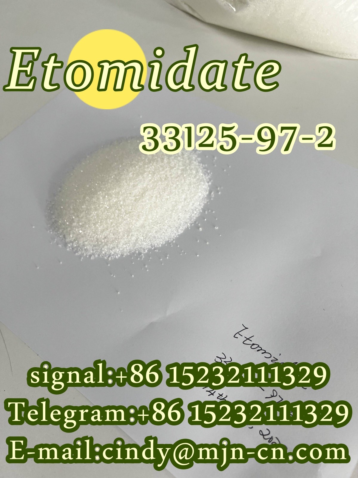 High quality chemicals-99% purity Etomidate 33125–97–2