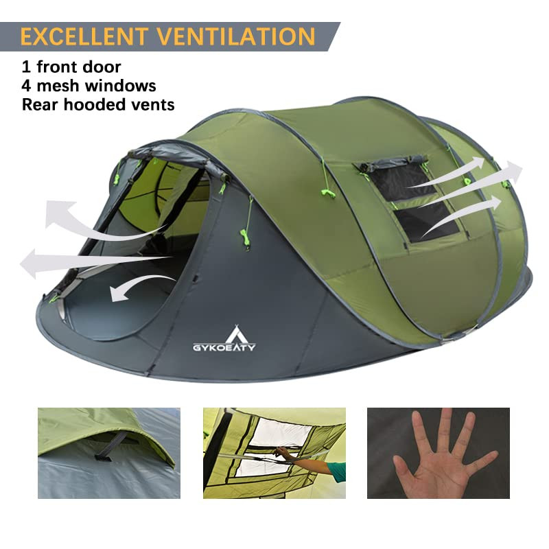 QuickPitch Pop-Up Tent – 3-4 Person, Olive Green