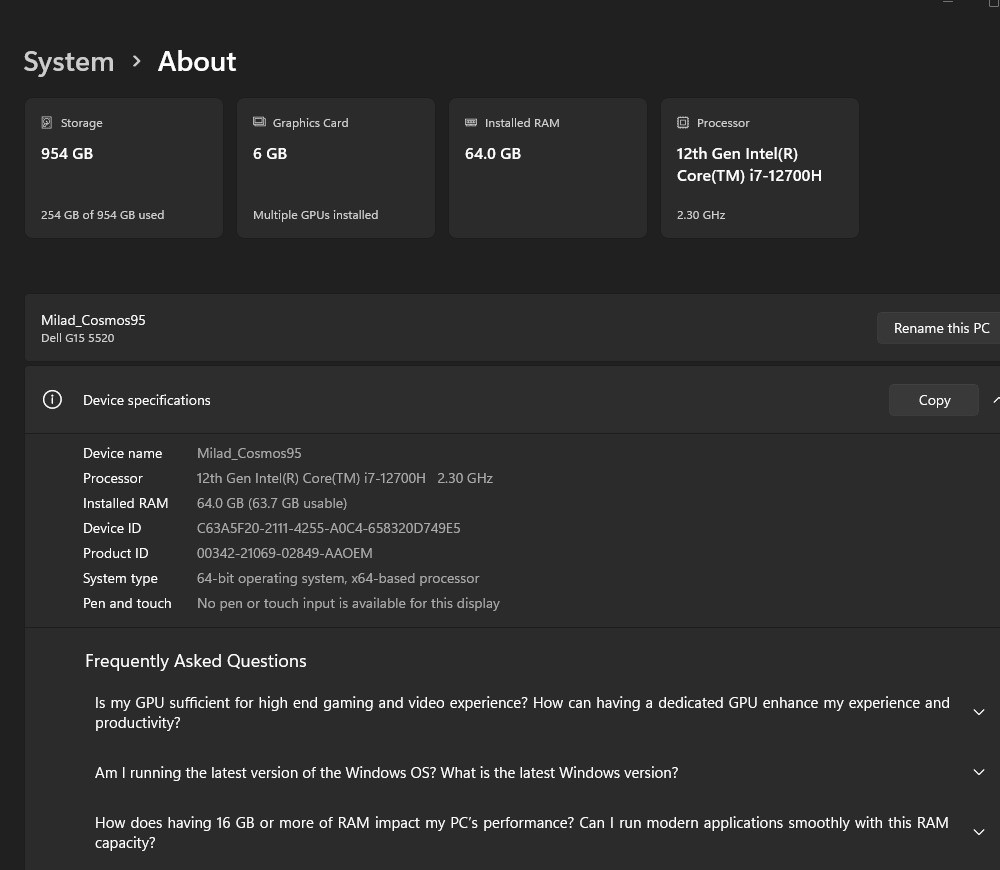 laptop Dell G15 5520 , For graphic designer and gamer