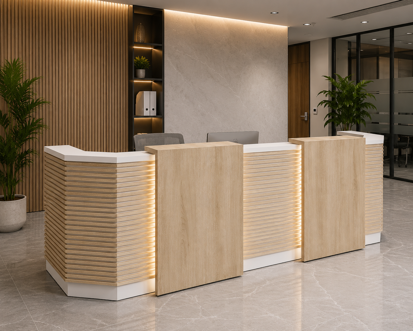 Mira Medium Reception Desk Dubai | Modern Reception Counter UAE-pic_1