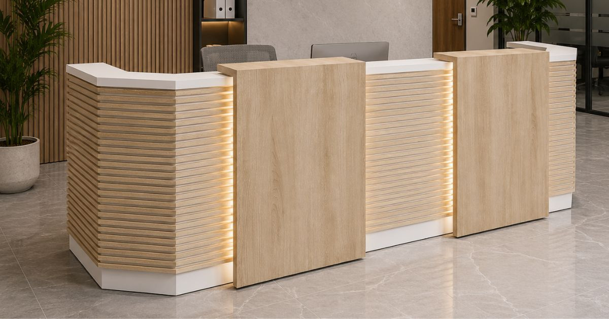 Mira Medium Reception Desk Dubai | Modern Reception Counter UAE-image