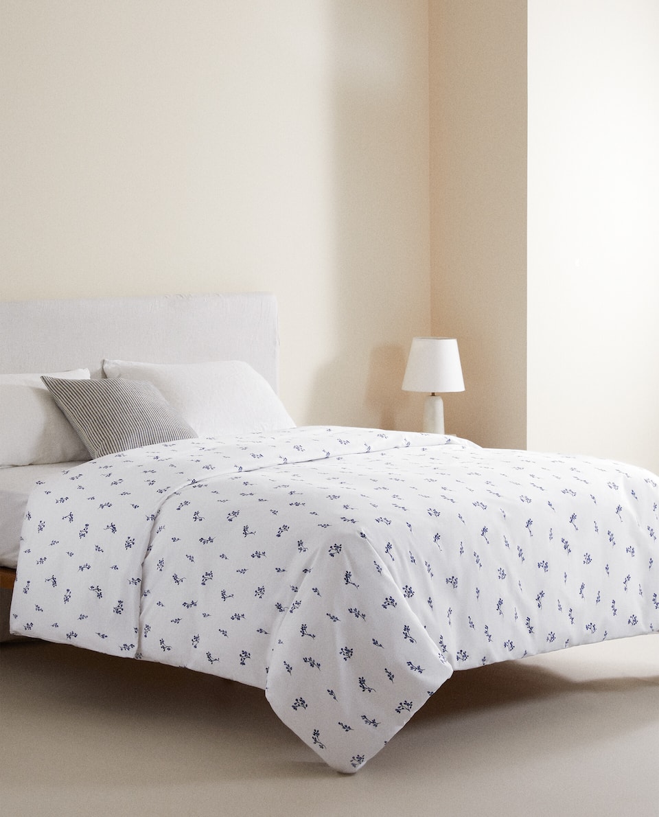 Zara Home White Olive Tree Duvet Cover + Pillowcases-image