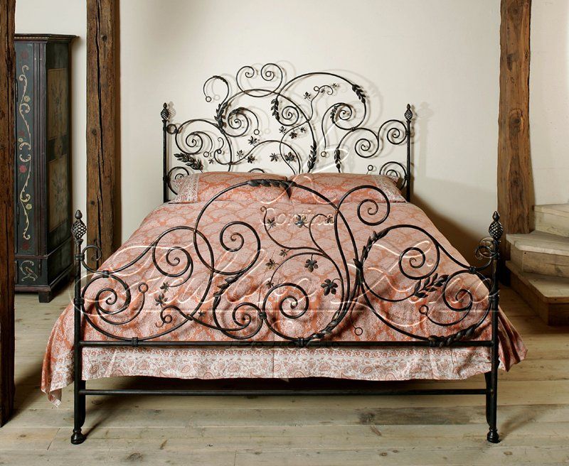 King size wrought iron bed hand made-image
