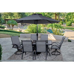 4-Seater Steel Patio Set W/Parasol Living Accents-image