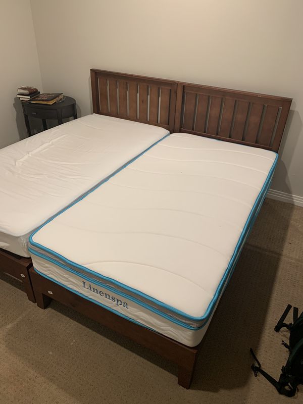 Two twin beds with mattress for sale-image